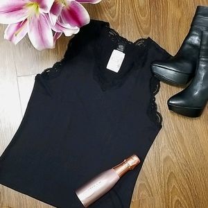 Only Hearts black Nylon/Lycra/Lace Cami, Size L